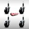 Service Caster 3.5'' SS Soft Rubber Wheel Swivel 1'' Expanding Stem Caster Set, 4PK SCC-SSEX20S3514-SRS-1-4 - alternate 4